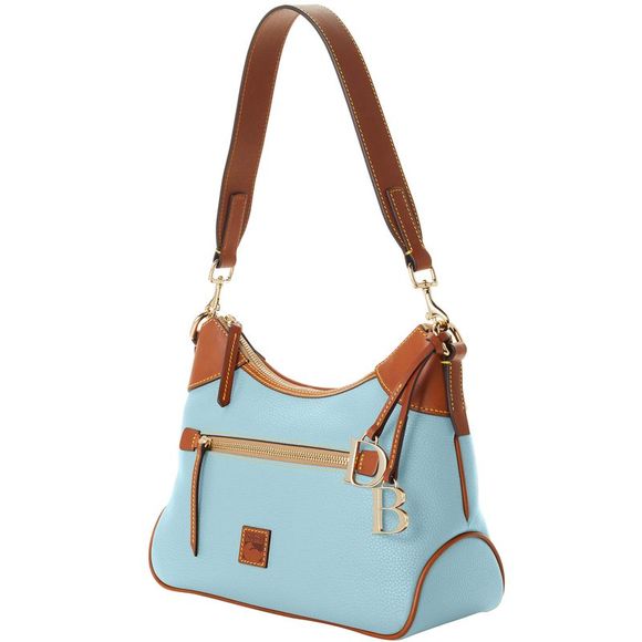 Dooney & Bourke Pebble Grain Hobo Shoulder Bag - Pale Blue - Picture 2 of 4